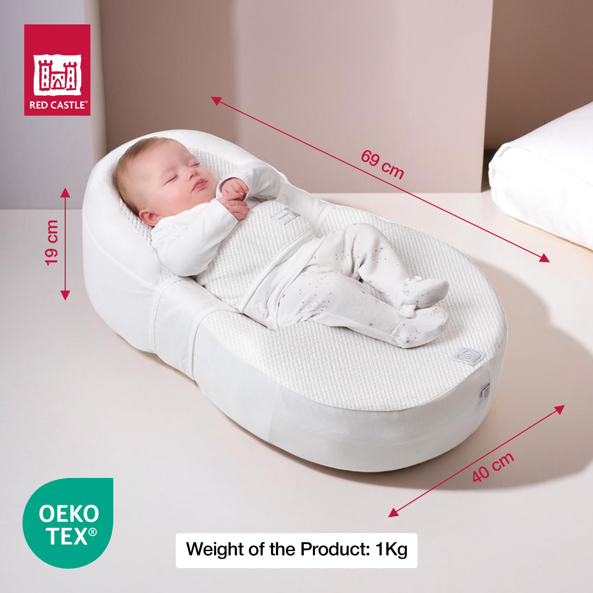 Red Castle Cocoonababy Ergonomic Nest, White (Model Number